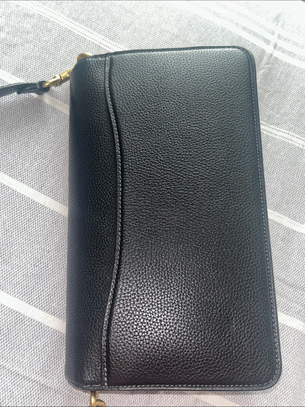 Coach Black Pebbled Leather Shoulder Bag with Gold 'C' Accent tabby 26 - Picture 14 of 16